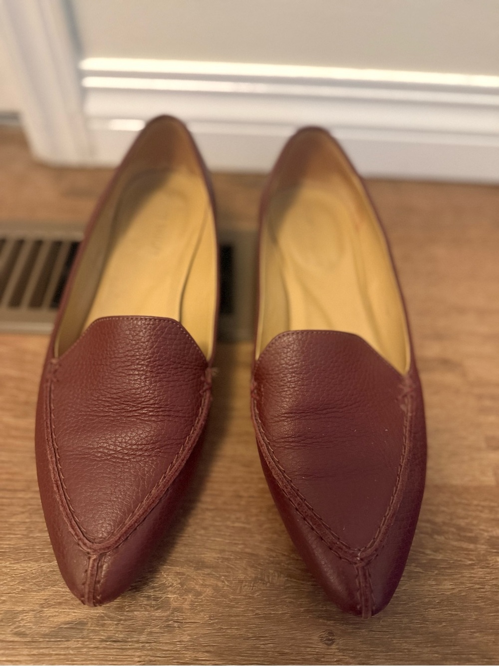 Poppy Barley Women's Burgundy Pointed Leather Flats